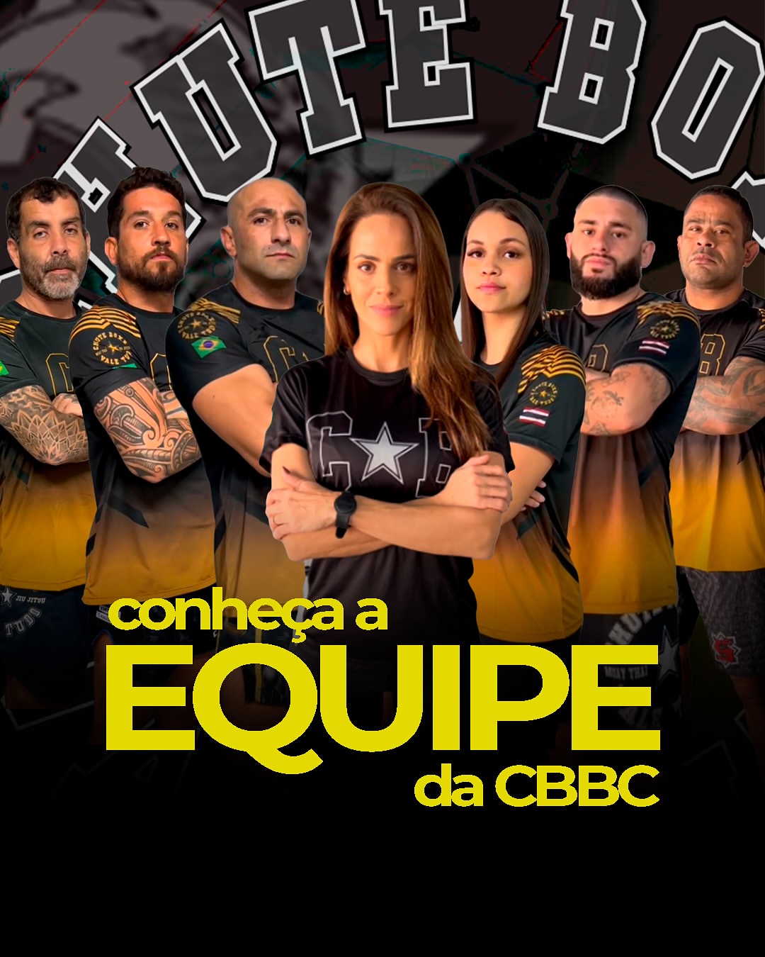 Equipe Chute Boxe BC — professores e alunos posando juntos